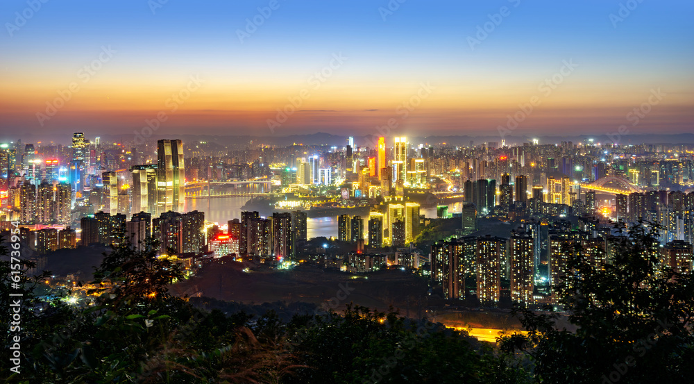Bird's-eye view of Chongqing night scene