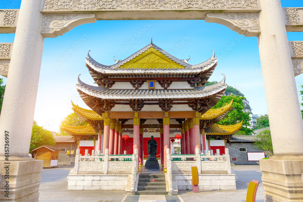 Fototapeta premium Ancient buildings in the city, Liuzhou, Guangxi, China.