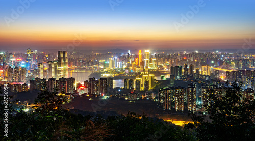 Bird's-eye view of Chongqing night scene