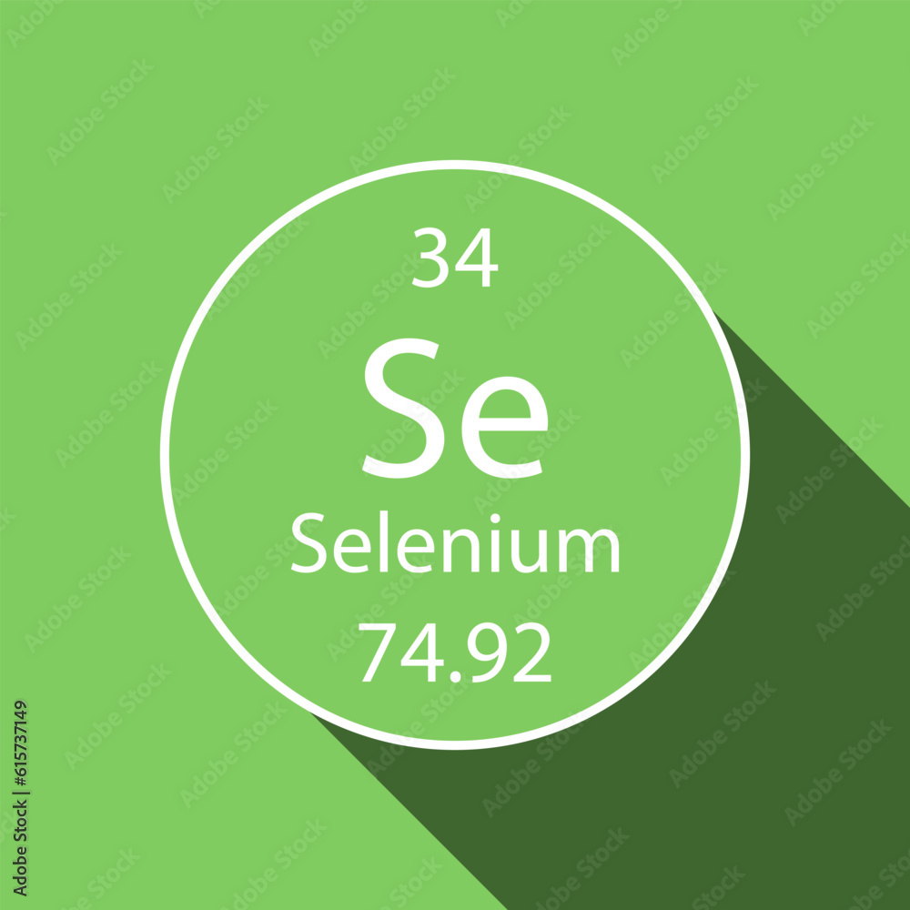 Selenium symbol with long shadow design. Chemical element of the ...