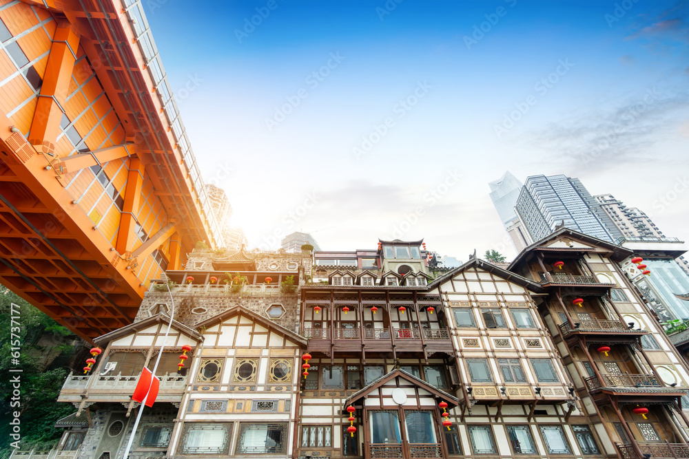 Fototapeta premium Chongqing Hongyadong Ancient Building