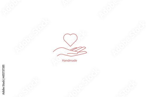 handmade with love icon vector illustration 