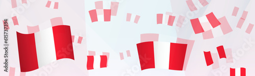 Peru flag-themed abstract design on a banner. Abstract background design with National flags.