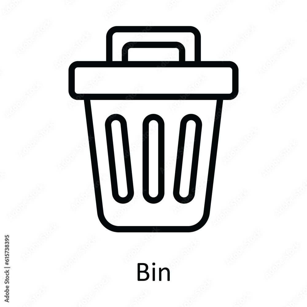 Bin Vector outline Icon Design illustration. Cyber security Symbol on White background EPS 10 File Bin Vector outline Icon Design illustration. Cyber security Symbol on White background EPS 10 File