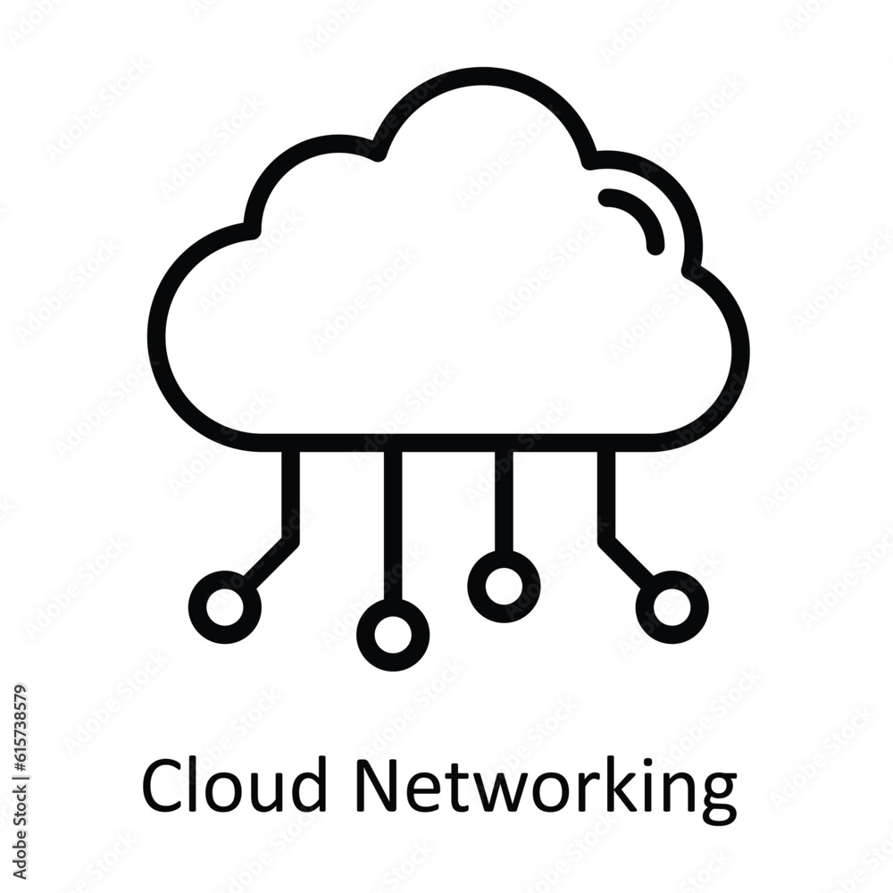 Cloud Networking Vector outline Icon Design illustration. Cyber security Symbol on White background EPS 10 File Cloud Networking Vector outline Icon Design illustration. Cyber security Symbol on White background EPS 10 File
