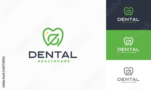 Creative dental clinic logo vector. Dental Healthcare symbol icon with modern design style.