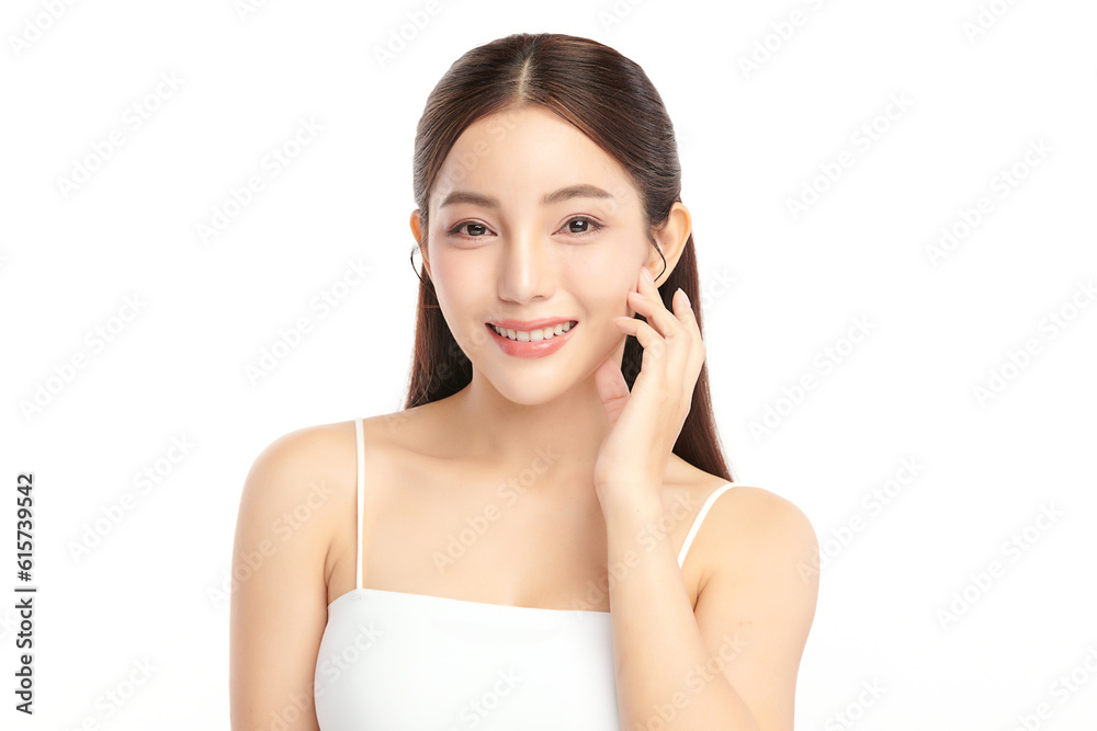 Beautiful young asian woman with clean fresh skin on white background, Face care, Facial treatment, Cosmetology, beauty and spa, Asian women portrait. Beautiful young asian woman with clean fresh skin on white background, Face care, Facial treatment, Cosmetology, beauty and spa, Asian women portrait.