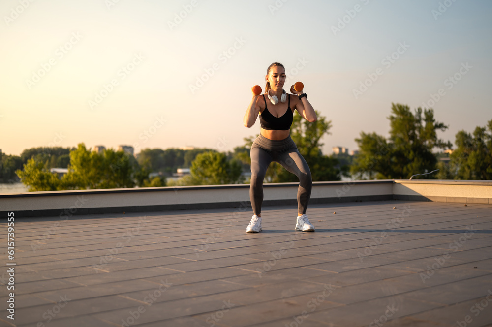 Sport woman doing exercise outdoors