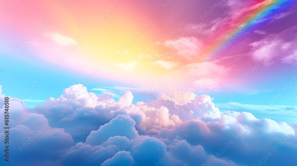 神秘的な雲と虹 Generative AI 神秘的な雲と虹 Generative AI