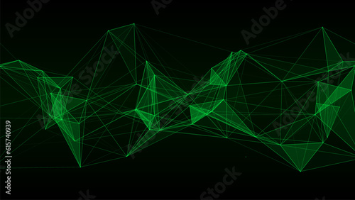 Business futuristic backdrop. Network connection structure cyberspace with moving particles. Abstract cyber security background.