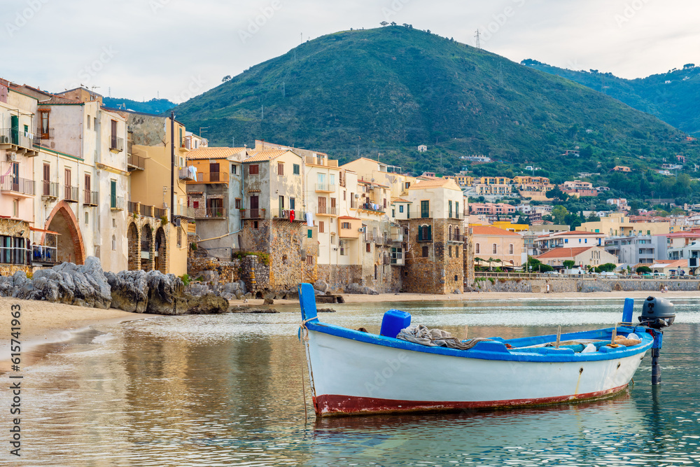 Fishing boat. Cefalu, Sicily, Italy