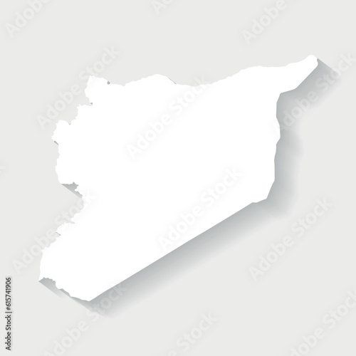Simple white Syria map on gray background, vector