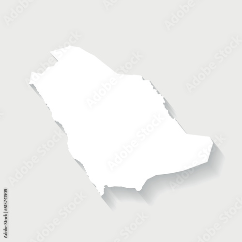 Simple white Saudi Arabia map on gray background, vector