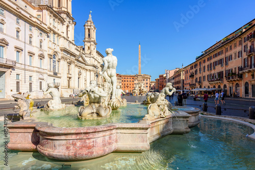Moor fountain on Navona square in Rome, Italy