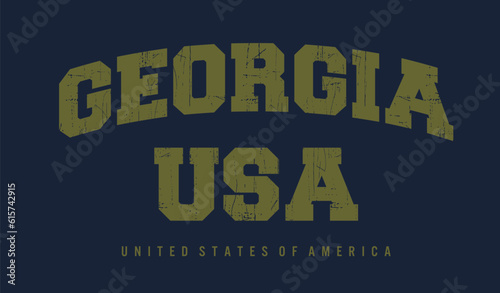Vintage typography college varsity georgia state for graphic tee t shirt and sweatshirt .
