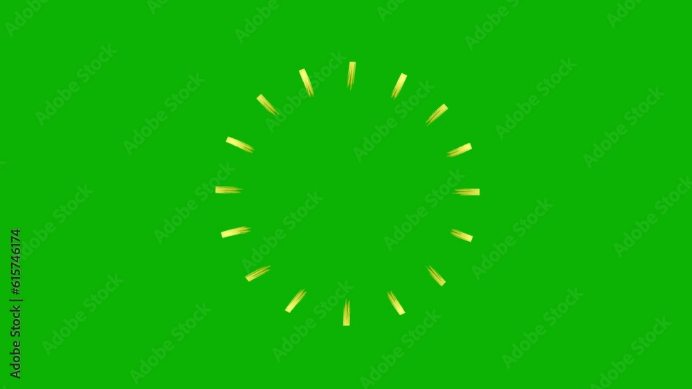 Animated hand drawn golden symbol of rays. Looped video. Flat vector illustration isolated on green background. Animated hand drawn golden symbol of rays. Looped video. Flat vector illustration isolated on green background.