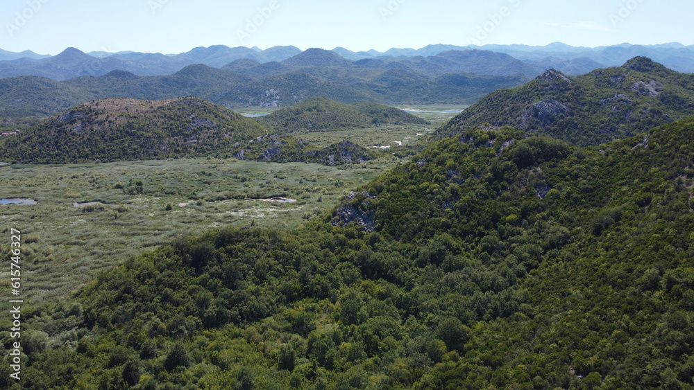 Fototapeta premium Skadar lake river bends, Montenegro