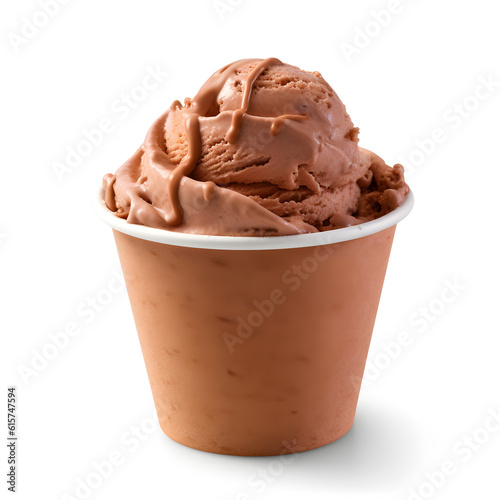 ice cream with chocolate in cup