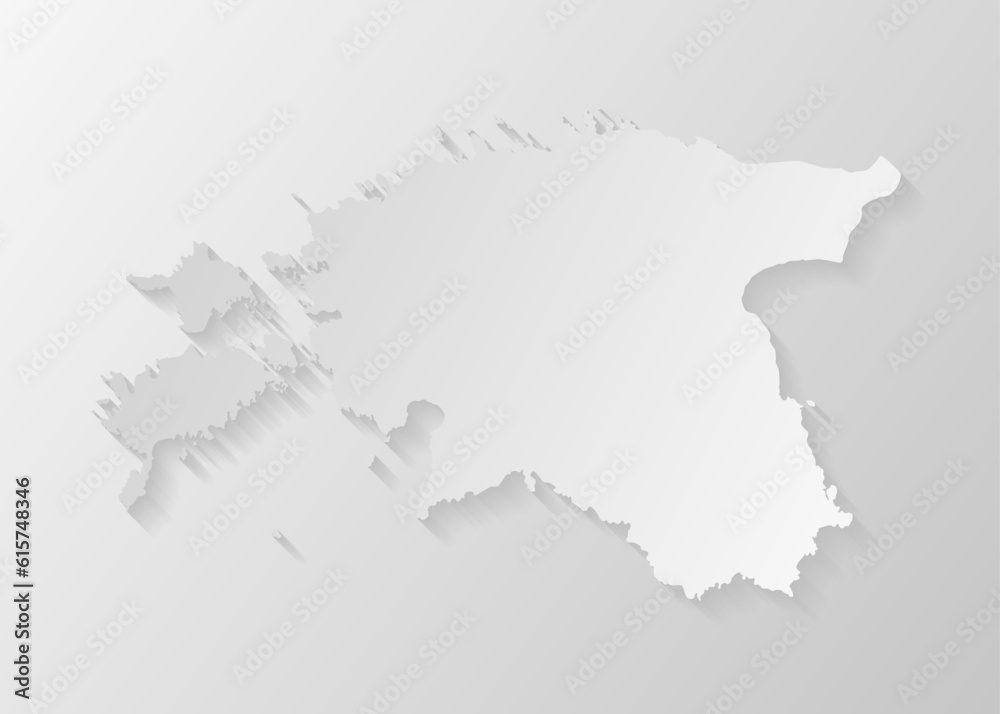 Fototapeta premium Minimal white map Estonia, template Europe country
