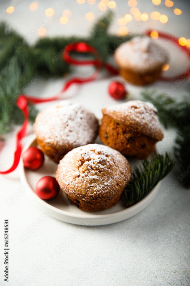 Festive homemade muffins with spices Festive homemade muffins with spices