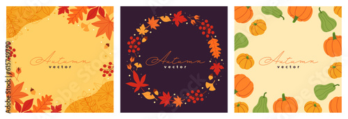 Autumn background banner set photo