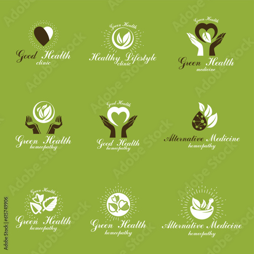 Homeopathy creative symbols...
