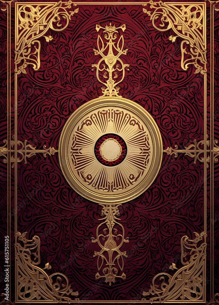 Ornate Gold Book Cover Design 5x7 inches Created with Generative AI Tools
