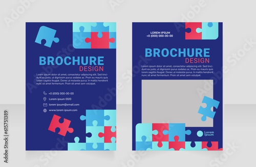 Mental disorder therapy blank brochure design. Template set with copy space for text. Premade corporate reports collection. Editable 2 paper pages. Roboto Black, Roboto, Nunito Light fonts used