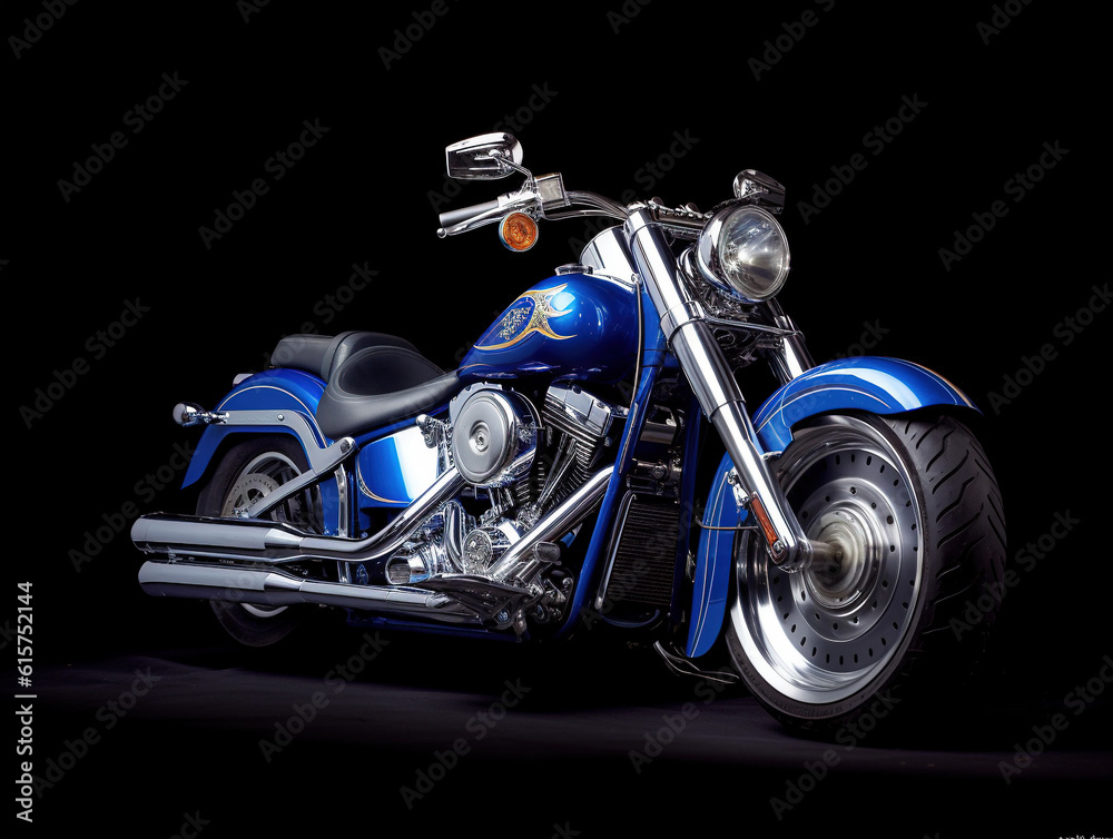 Cruiser motorcycle isolated on the black background. Cruiser motorcycle isolated on the black background.