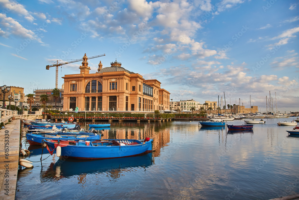 Bari - The panorama of harbor and Teatro Margherita