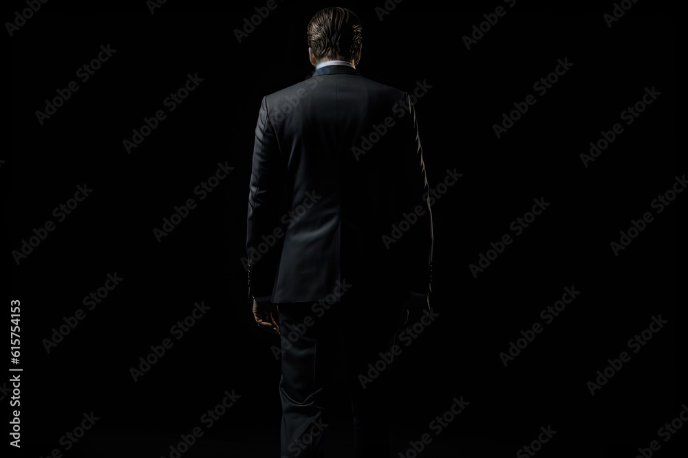 Obraz premium Business professional. Handsome businessman in stylish modern suit on black background
