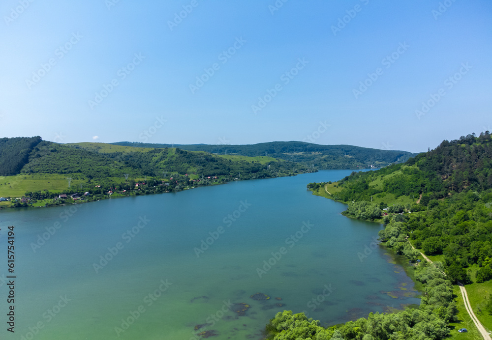 Aerial view of Bezid lake - Romania