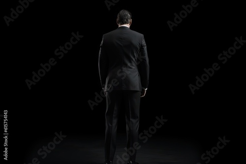Business professional. Handsome businessman in stylish modern suit on black background © Thares2020