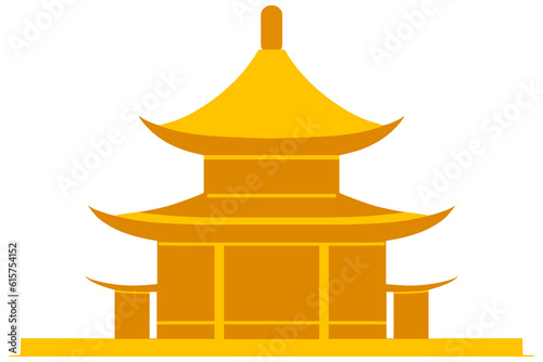 Golden temple pavilion icon on transparent background - Asian, Japanese, Chinese