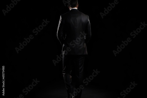 Business professional. Handsome businessman in stylish modern suit on black background