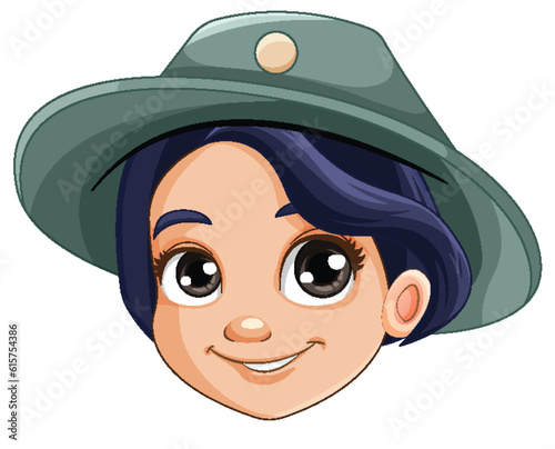 Short hair girl wearing hat