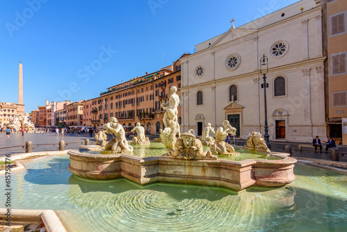 Moor fountain on Navona square in Rome, Italy