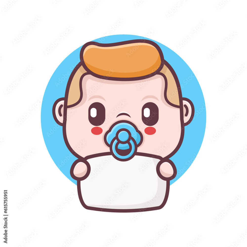 Fototapeta premium cute baby boy cartoon with blank board