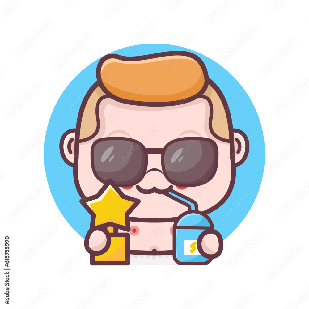 cute baby boy cartoon with medals and energy drinks cute baby boy cartoon with medals and energy drinks