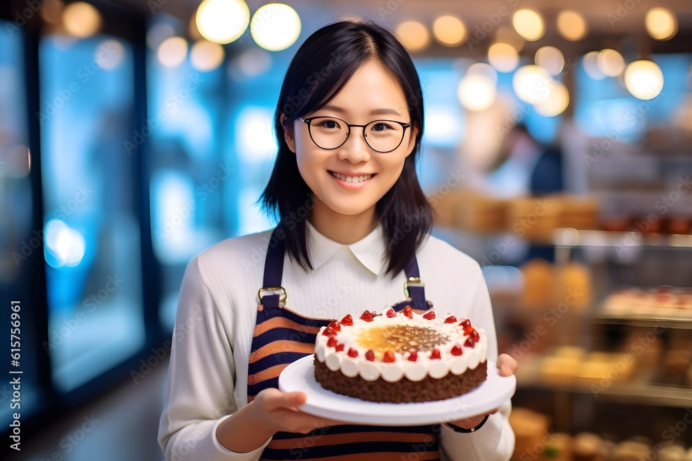ケーキ屋さんの女性 with generative ai ケーキ屋さんの女性 with generative ai