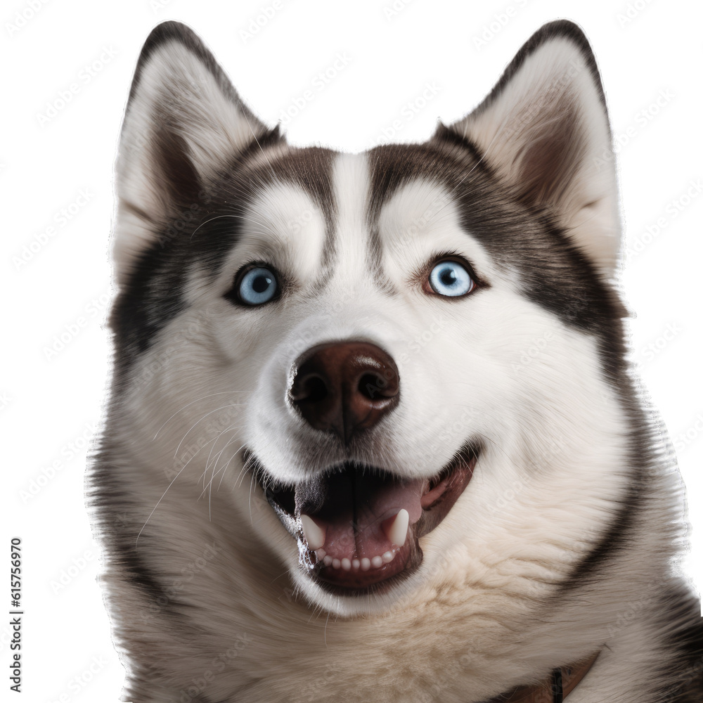 Siberian husky isolated on transparent background.