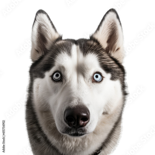 Siberian husky isolated on transparent background.