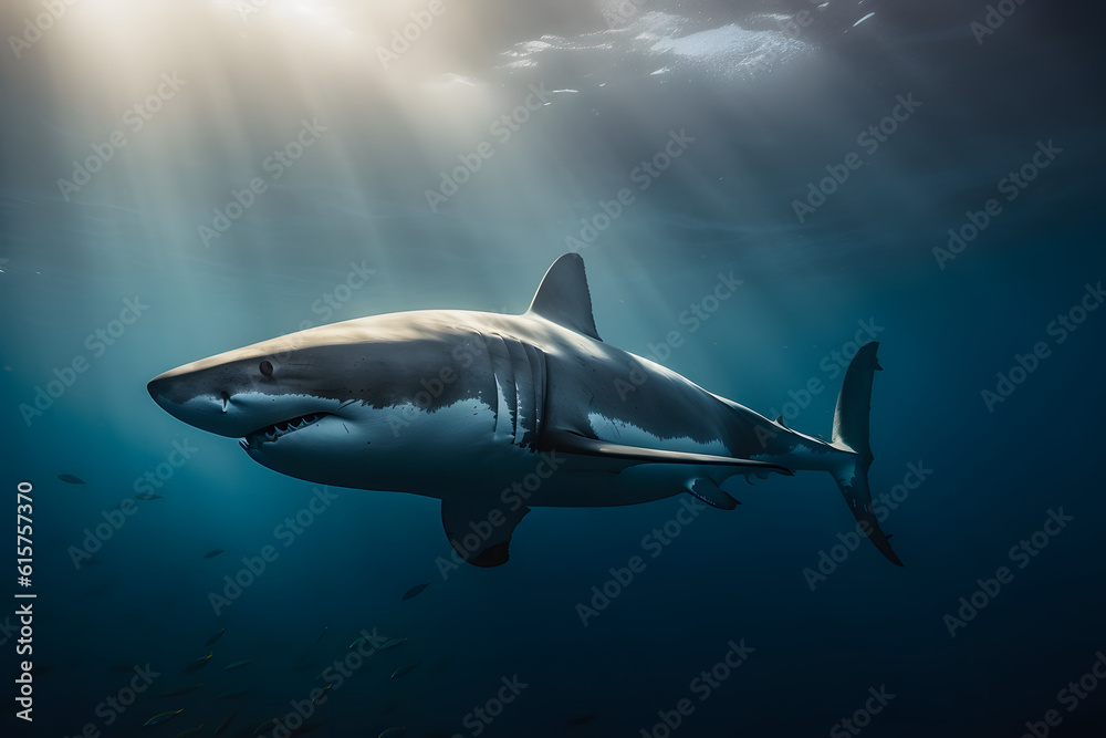 Fototapeta premium The Great White Shark. Generative AI