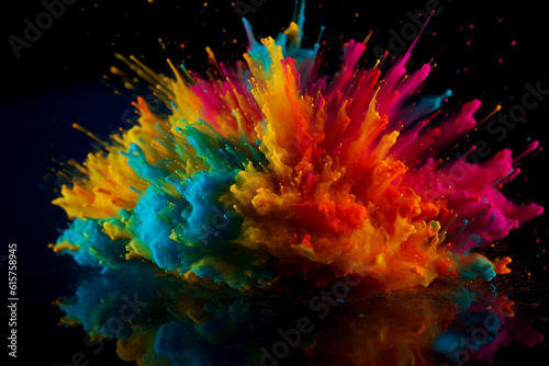 colour explosion  colour splash  vibrant colour. abstract background. gennerated ai