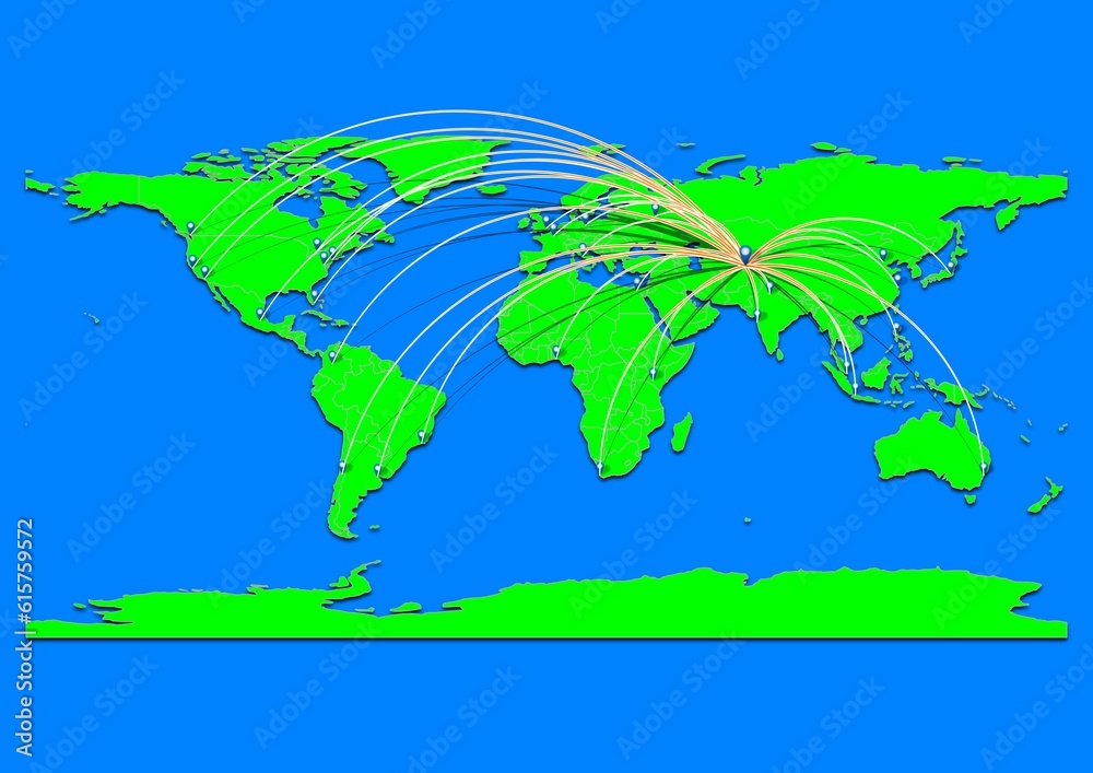 Naklejka premium Vibrant Dushanbe, Tajikistan map - Export concept map for Dushanbe, Tajikistan on World map. Suitable for export concepts. File is suitable for digital editing and prints of all sizes.