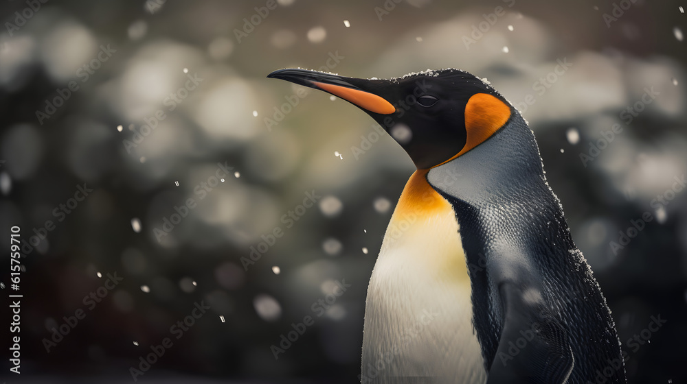 custom made wallpaper toronto digitalKing Penguins in the Snowy Kingdom, Generative AI