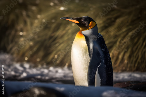 King Penguins in the Snowy Kingdom  Generative AI
