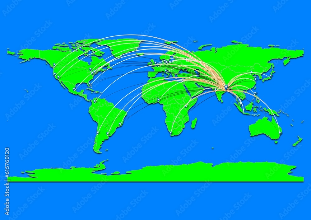 Naklejka premium Vibrant Bhubaneswar, India map - Export concept map for Bhubaneswar, India on World map. Suitable for export concepts. File is suitable for digital editing and prints of all sizes.