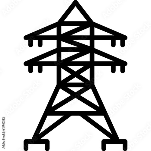 electric pylon line icon