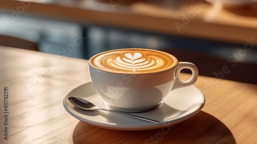 A Cozy Café Ambience Savoring a Robust Espresso by the Warmth of a Cup. Generative AI